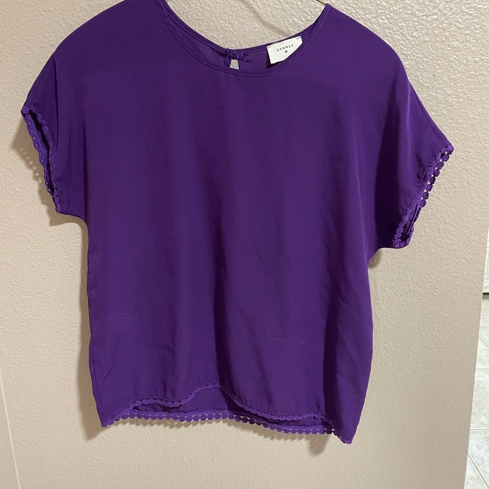 Everly Chic Purple Short Sleeve Women's Top